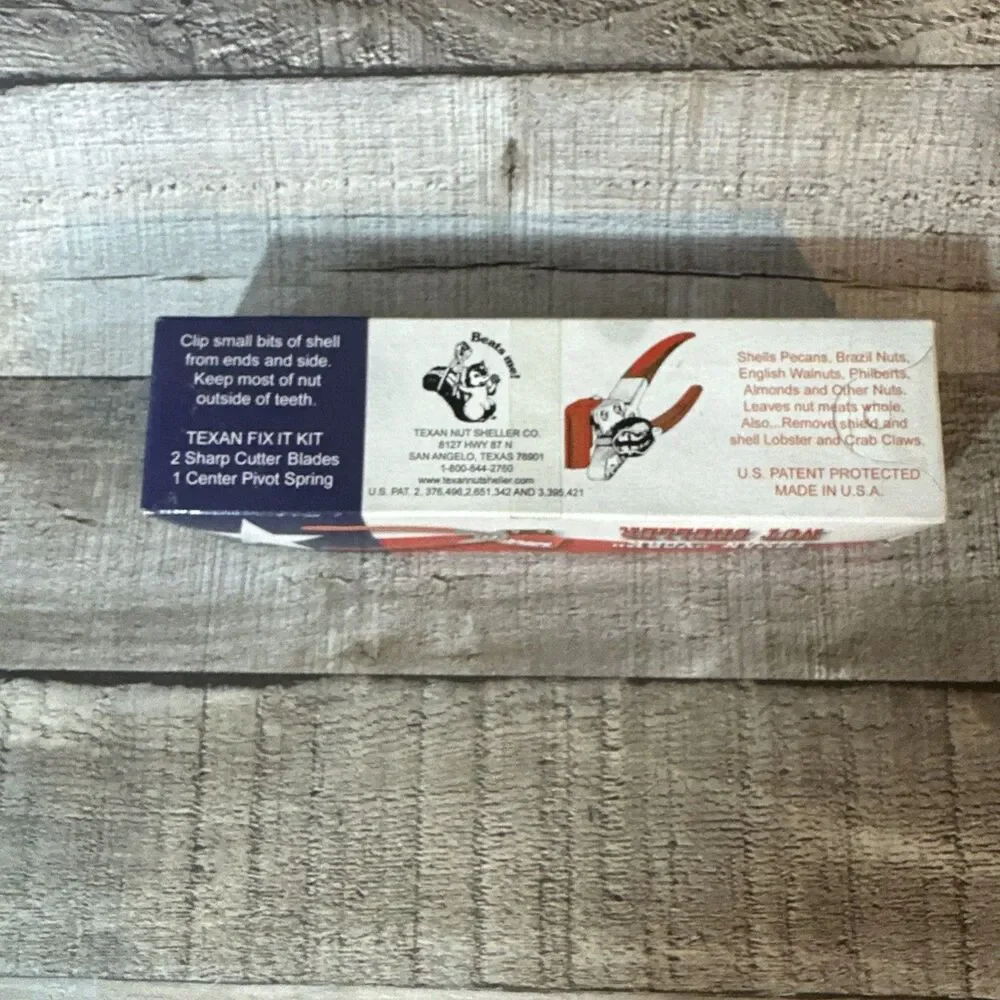 Vintage Texan York Nut Cracker Sheller Made In Texas with Box and Instructions
